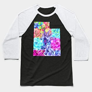 Vaporwave Utah Succulents Baseball T-Shirt